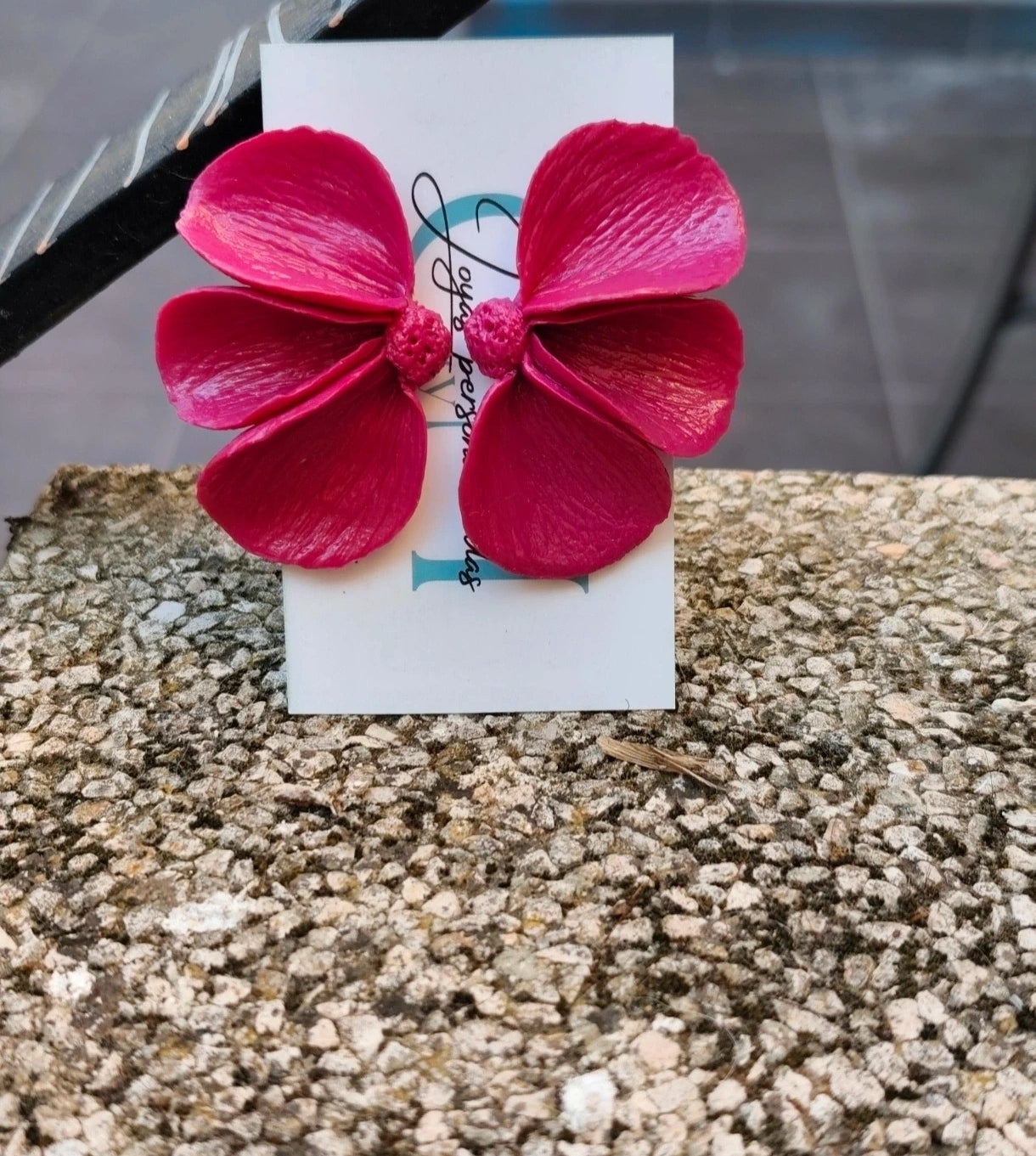 Pendientes Ciclamino | Flor Grande Fucsia | Arcilla Polimérica | Hecha a Mano