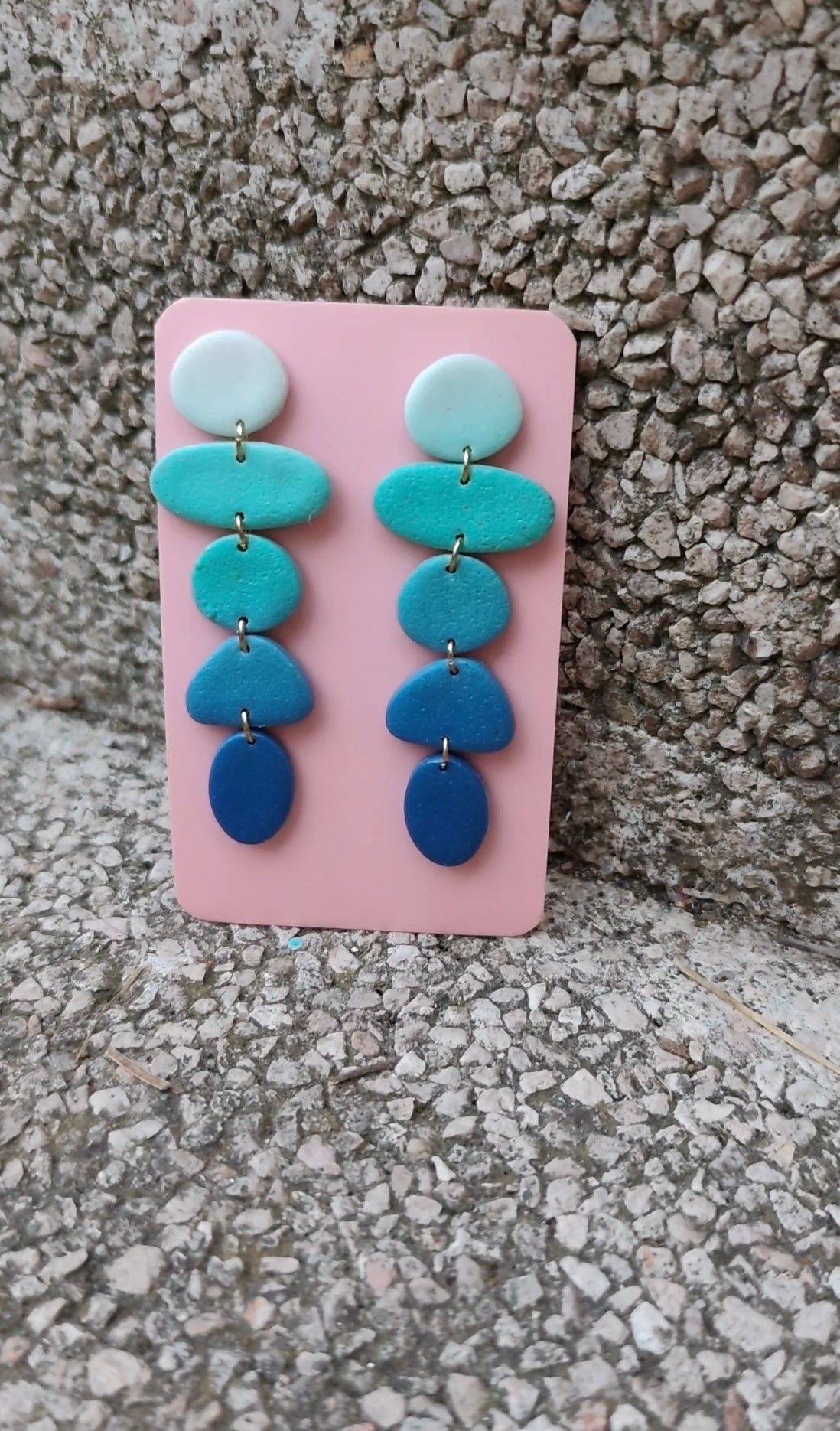Pendientes Marea | Geométricos Degradado Azul | Arcilla Polimérica | Hecha a Mano