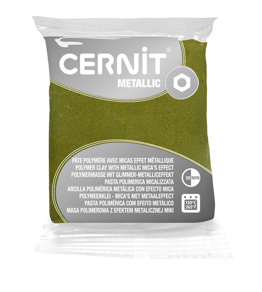 Arcilla Polimérica Cernit Metallic Oro Verde | Acabado Metálico Profesional