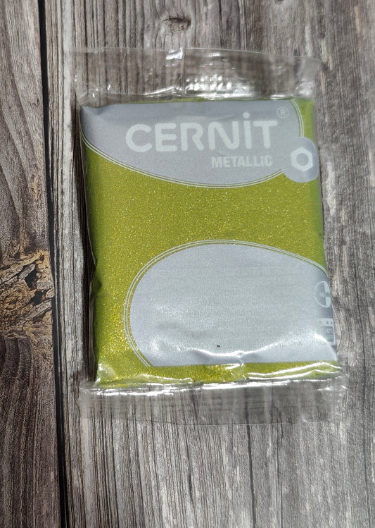 Arcilla Polimérica Cernit Metallic Oro Verde | Acabado Metálico Profesional