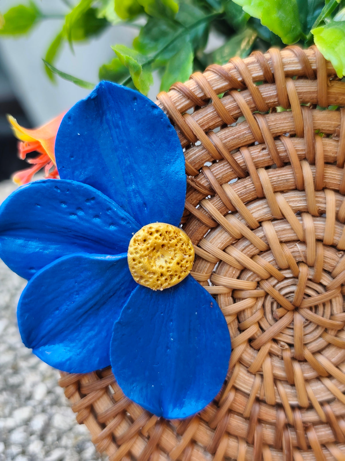 Pendientes Anémona Azul · Arcilla Polimérica