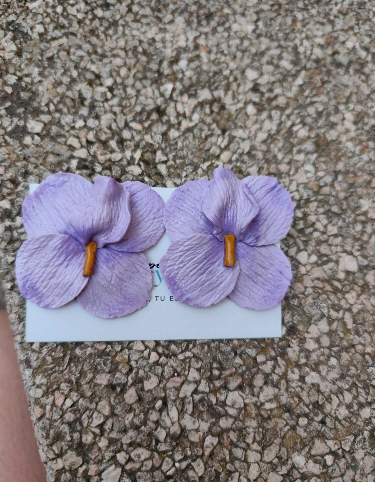 Pendientes Orquídea Lila | Flor Tropical Hecha a Mano