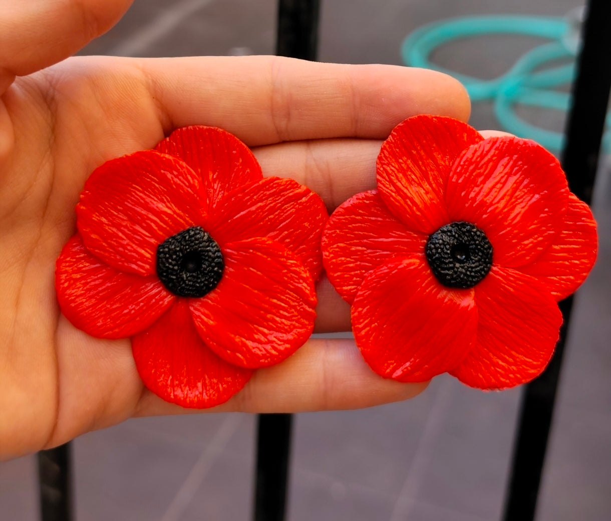 Pendientes Flor de Amapola