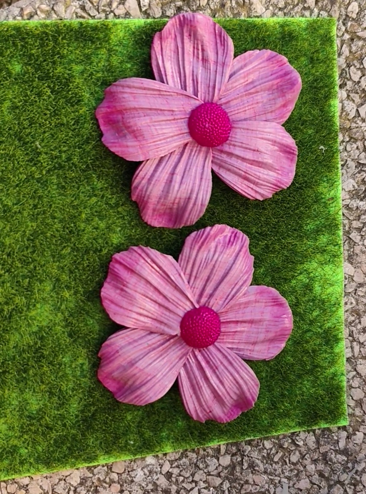 Pendientes Flor Rosa de 5 Pétalos | Arcilla Polimérica
