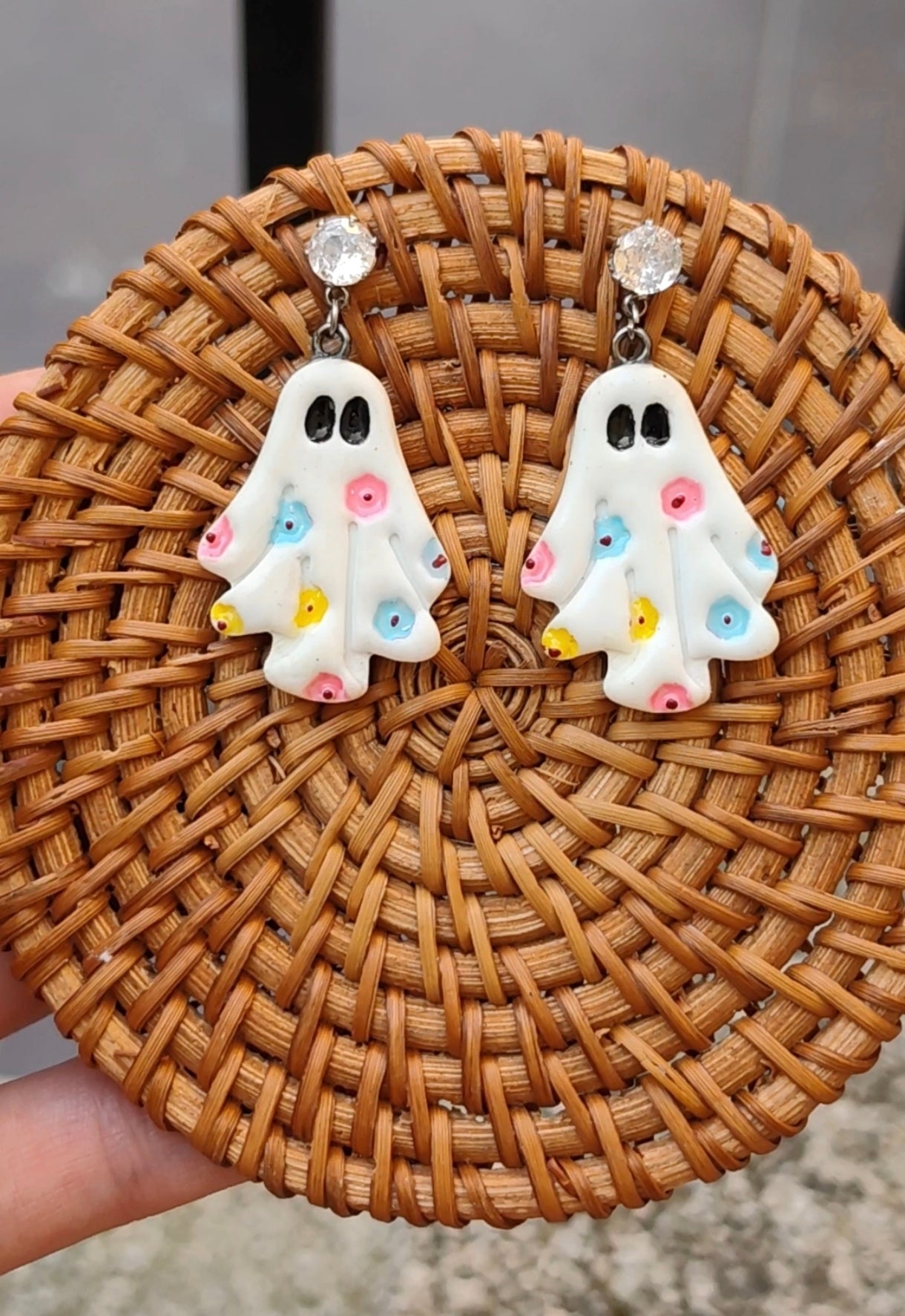 Pendientes Fantasma Floral · Halloween Edición Limitada