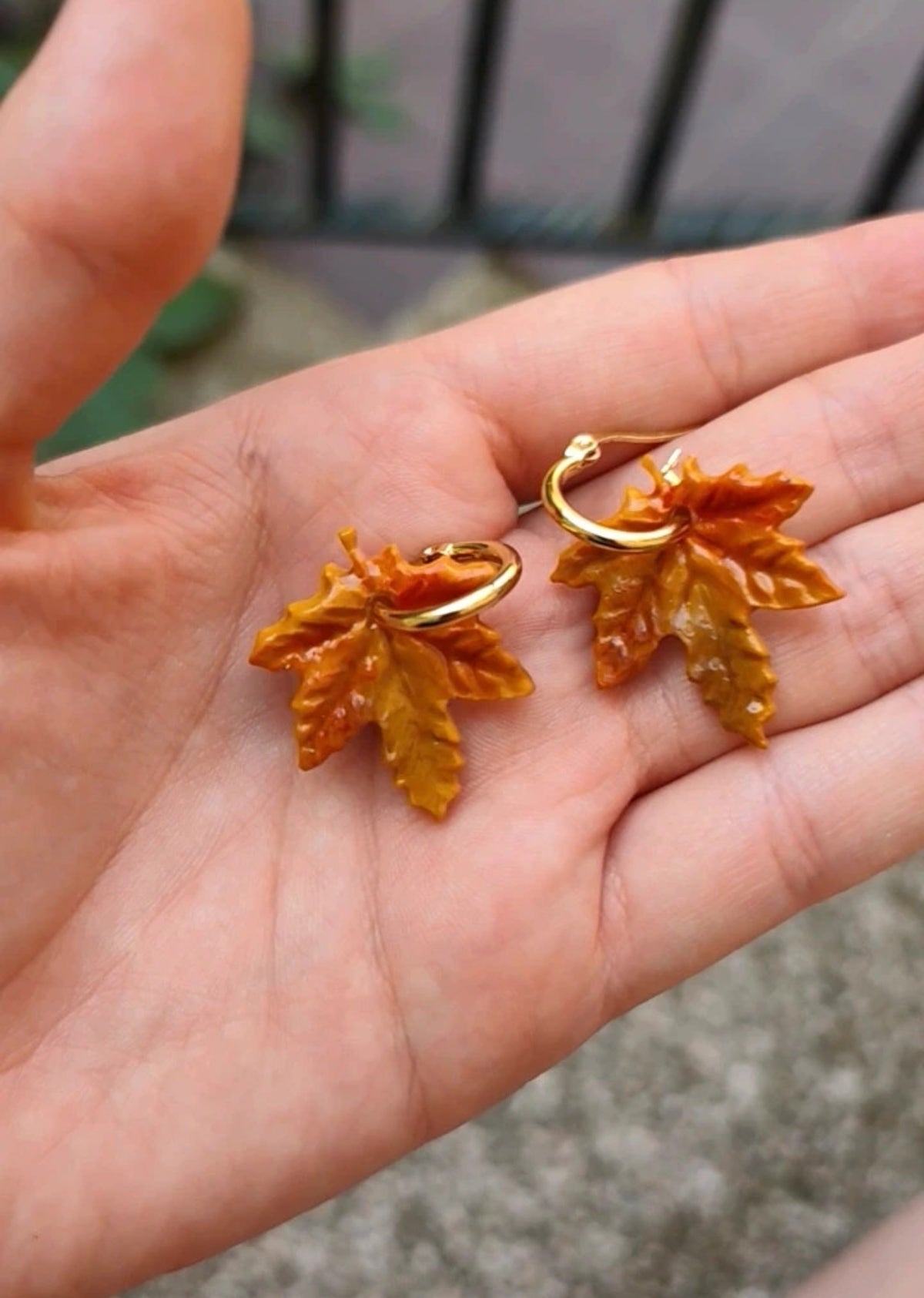 Pendientes Hojas de Otoño · Arcilla Polimérica