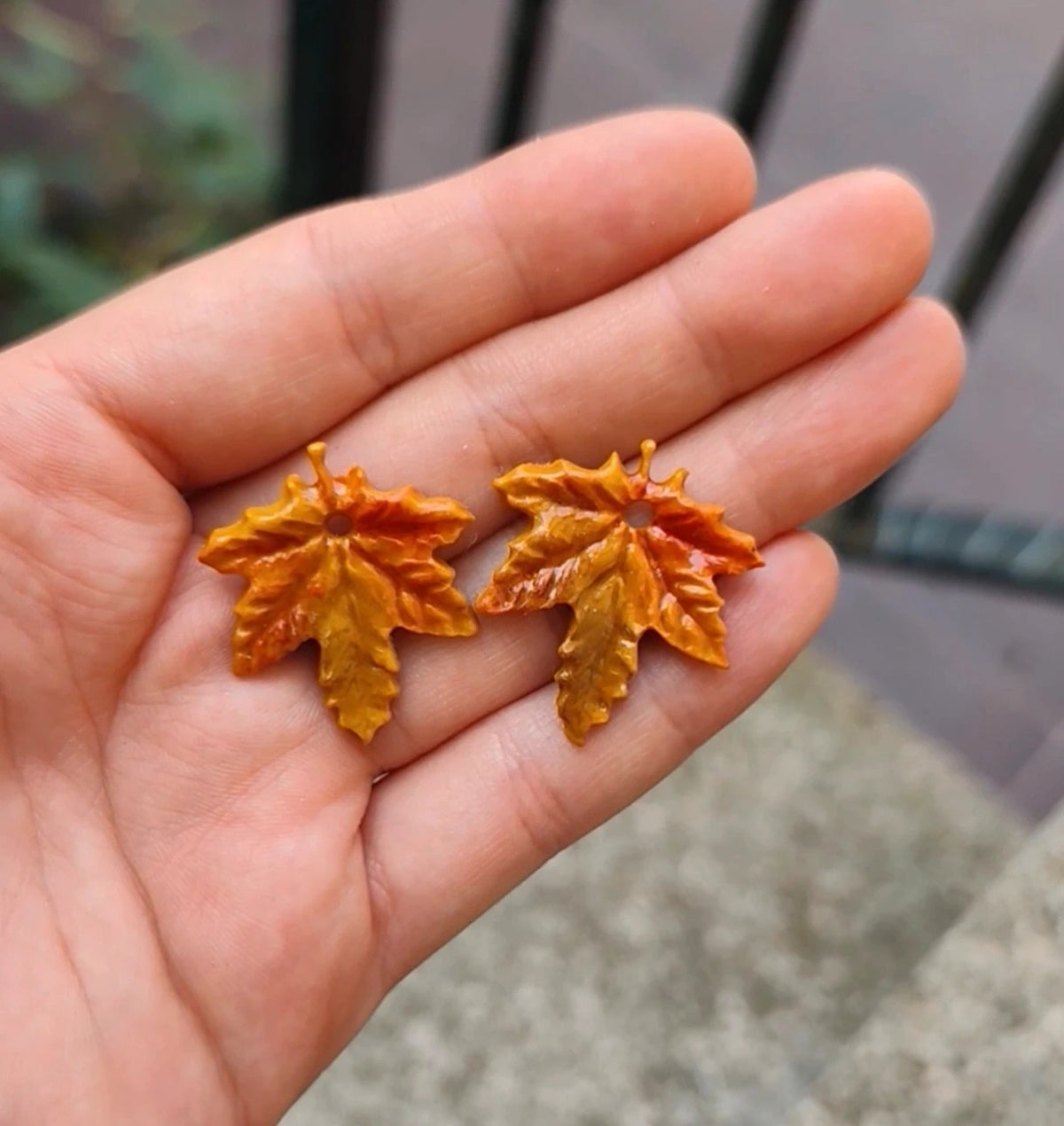 Pendientes Hojas de Otoño · Arcilla Polimérica