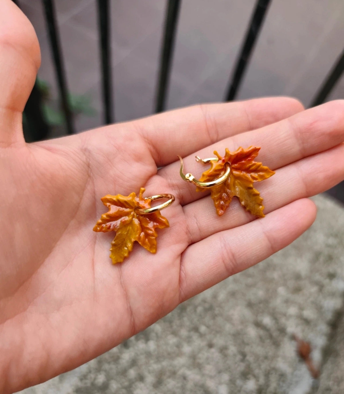 Pendientes Hojas de Otoño · Arcilla Polimérica