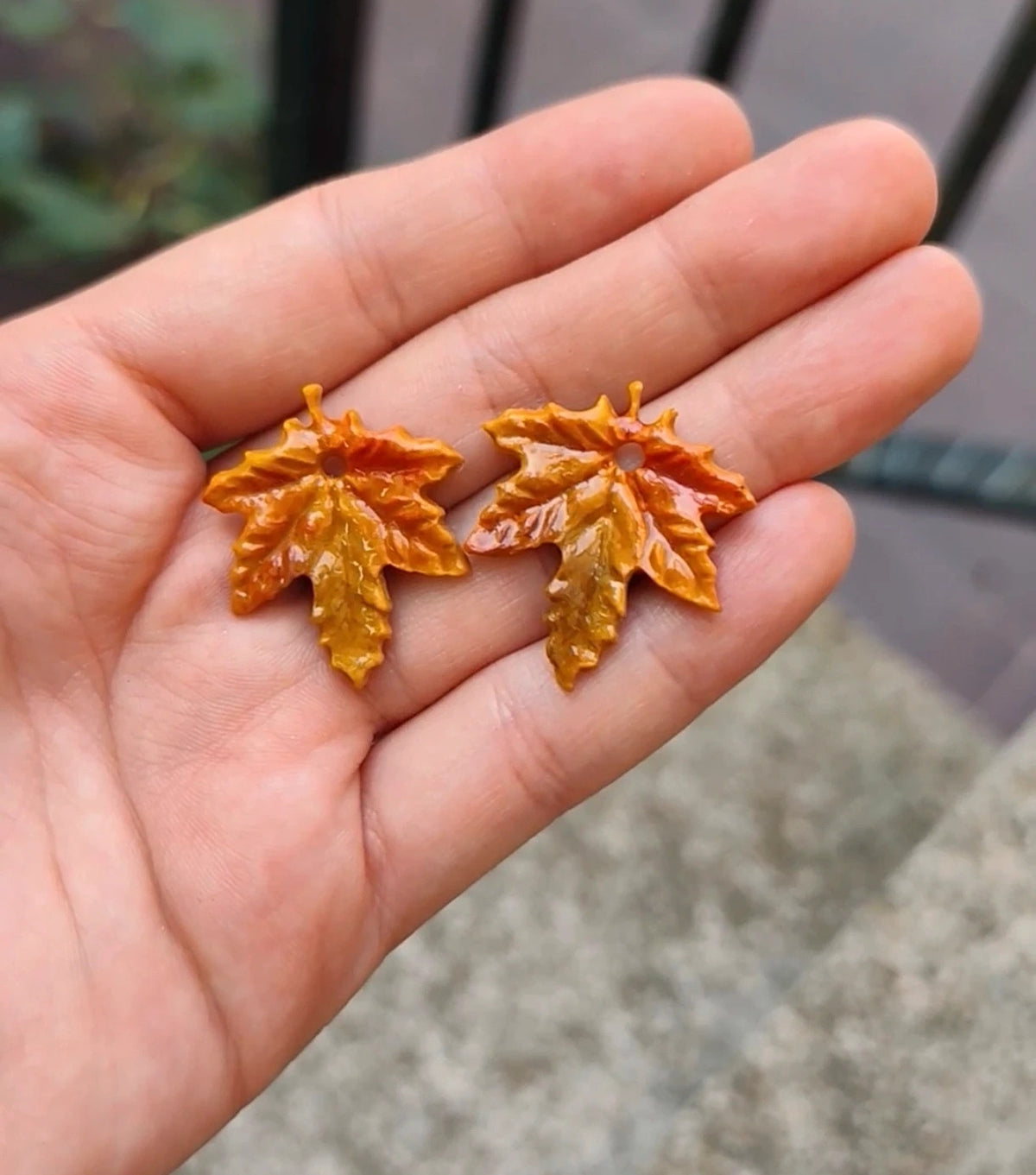 Pendientes Hojas de Otoño · Arcilla Polimérica